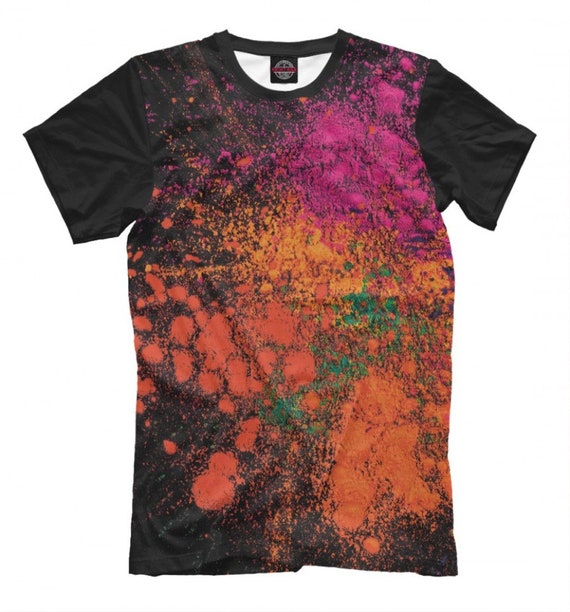 Paint Splash Full Print TShirt High Quality Graphic Tee Etsy