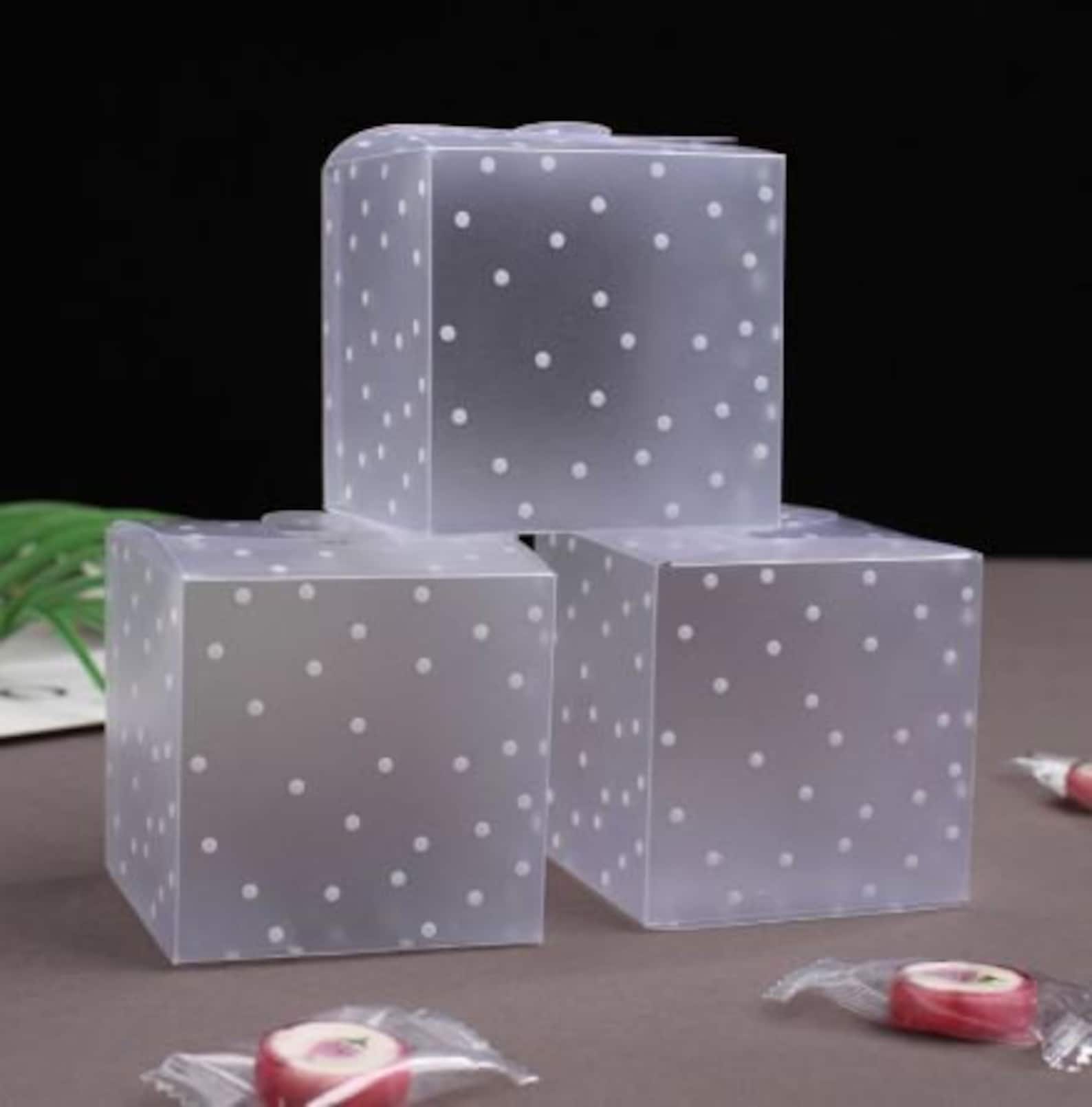 50pcs Frosted Plastic Gift Box White Polka Dots PVC Gift Candy Etsy