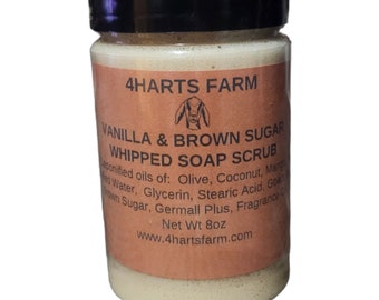 Jabón tibio de crema de leche de cabra de vainilla y exfoliante de azúcar