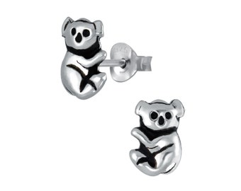 Petite Koala Bear Stud Earrings / 925 Sterling Silver / MinimalistEarrings /  Hypoallergenic / Nickel and Lead Free