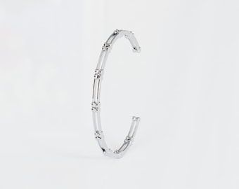 Ten Cuff Bracelet in Sterling Silver