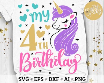 Download Unicorn Birthday Girl Svg Etsy
