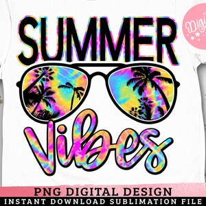 Summer Vibes PNG, Sublimation Print, Direct Print File, Summer Sublimation PNG, Vintage Retro Print, PNG image file