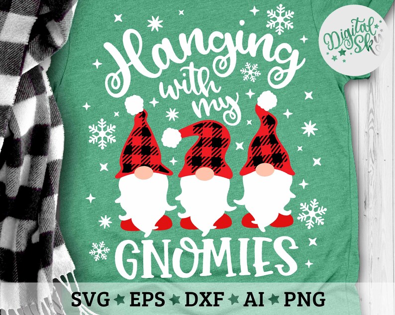 Download Hanging With My Gnomies Svg Plaid Pattern Hat Gnome Svg | Etsy