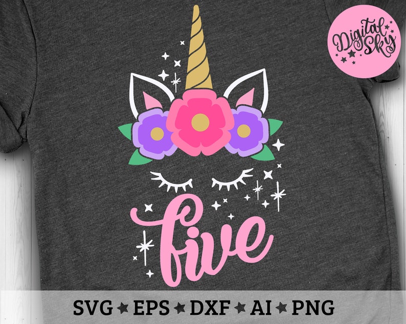 Download Unicorn 5th Birthday Svg Fifth Birthday Svg Unicorn 5th | Etsy