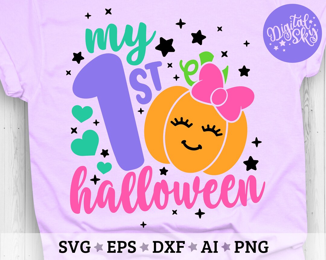 My 1st Halloween Svg Pumpkin Girl Svg First Halloween Svg Etsy