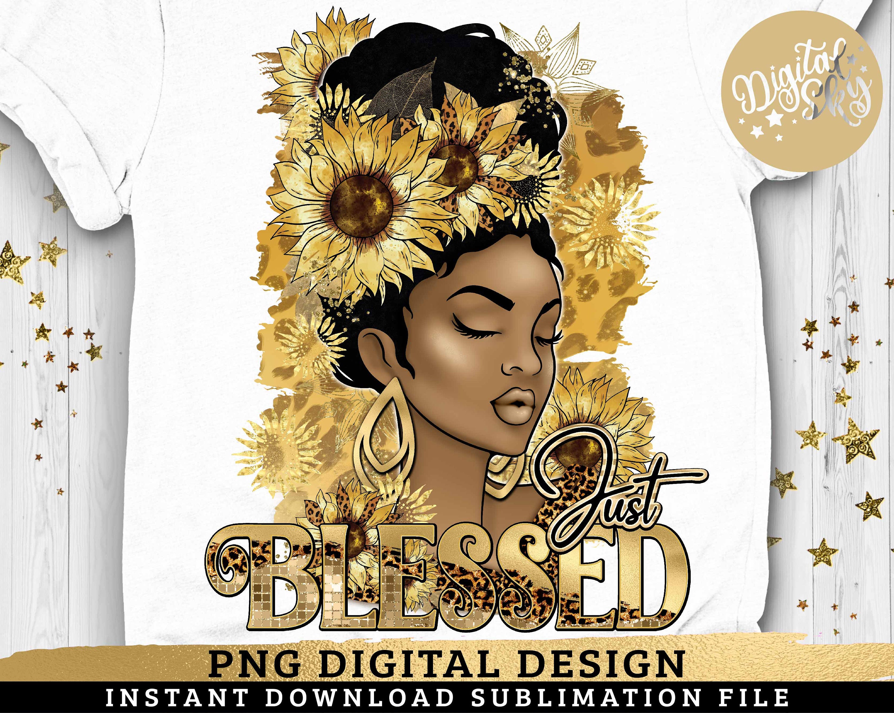 Just Blessed PNG Black Woman Religious PNG She is Strong - Etsy