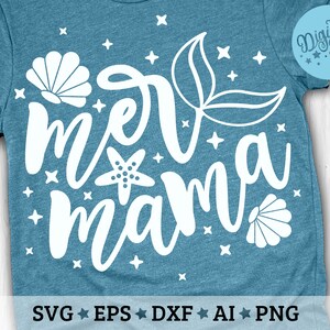 Mer Mama Svg, Mermaid Mother Svg, Summer Mom Svg, Cut Files, Dxf, Png ...