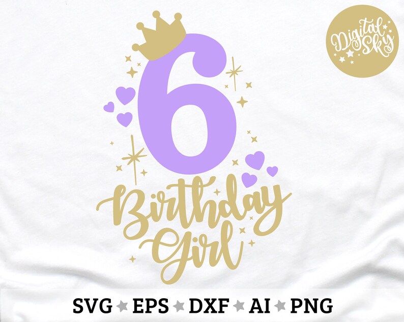 Download Six Birthday Svg Sixth Birthday Svg 6th Birthday Svg ...
