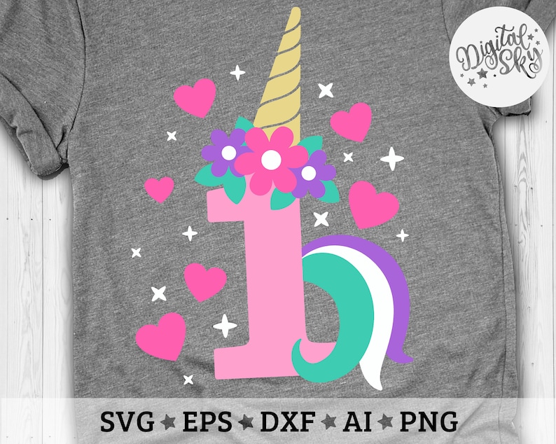 Download First Birthday Unicorn Svg Unicorn One Number Svg Unicorn ...