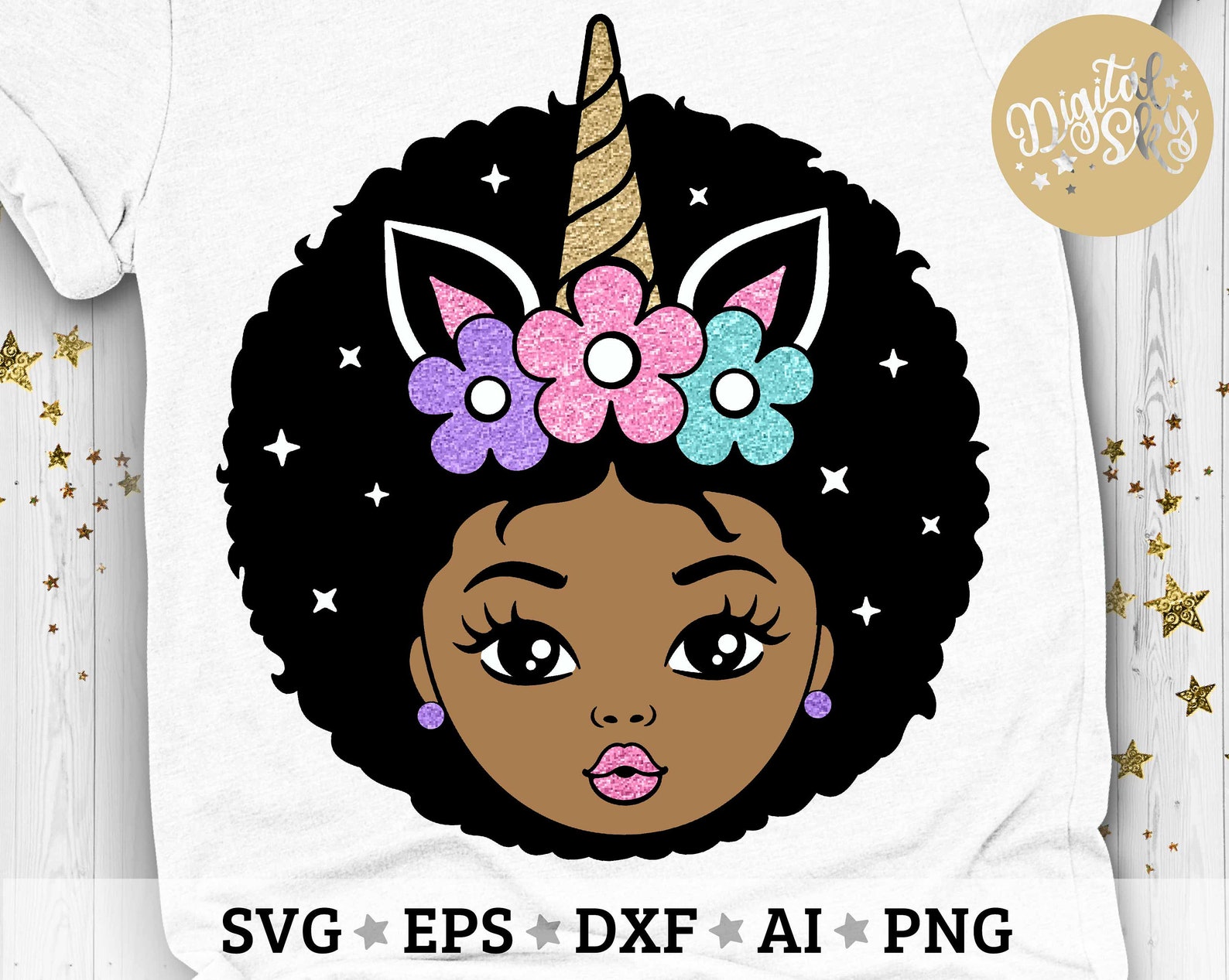 Afro Unicorn Svg Unicorn Girl Svg Peekaboo Girl Svg Afro Etsy