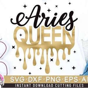 Aries Queen Svg, Birthday Queen Svg, Birthday Drip Svg, Cut File Svg
