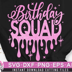 Birthday Squad Svg, Birthday Shirt Svg, Cut File Svg, Dxf, Eps, Png