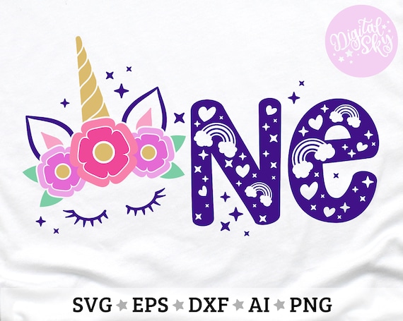 Download Unicorn One Birthday Svg First Birthday Svg Unicorn 1st Etsy