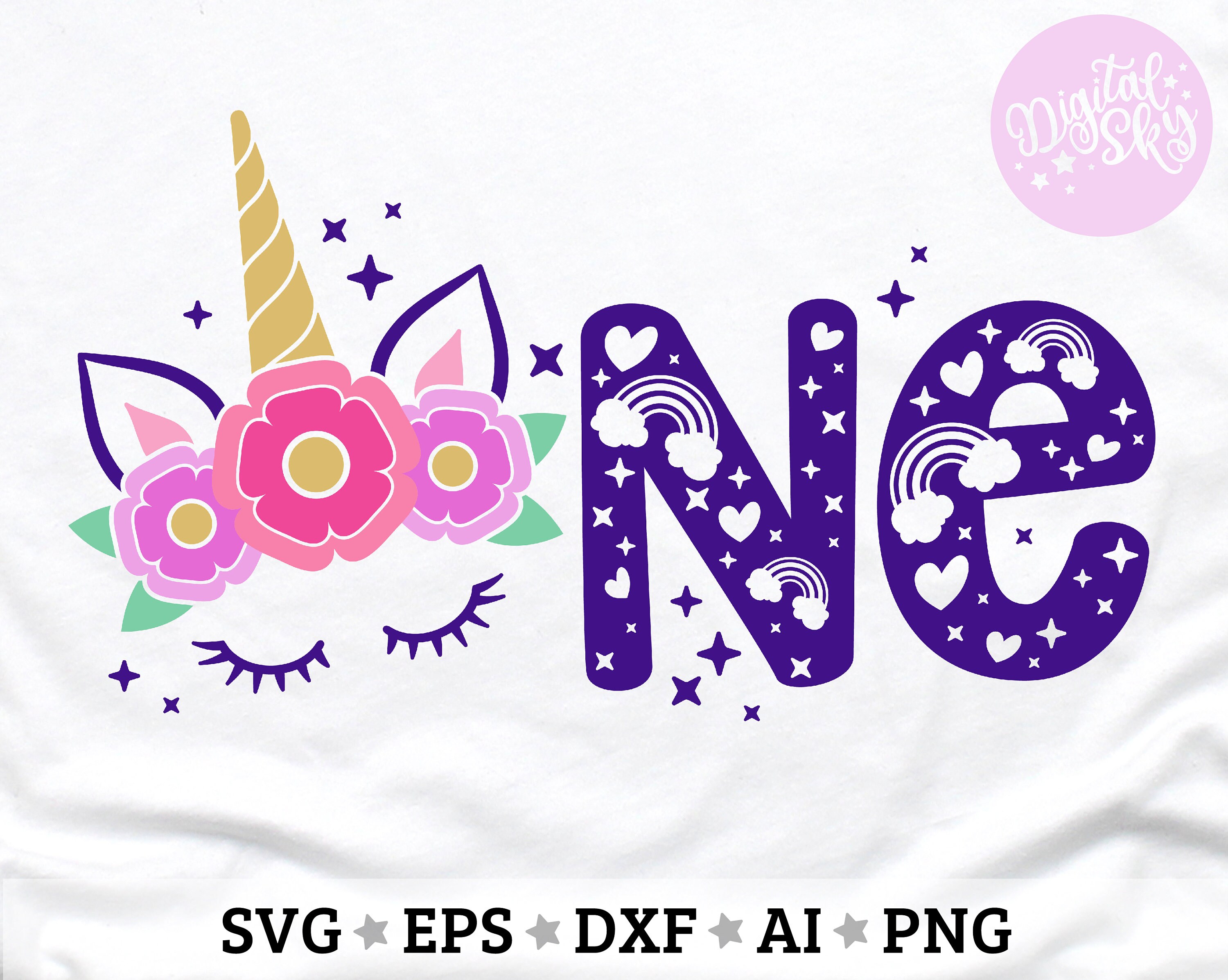 Unicorn One Birthday Svg First Birthday Svg Unicorn 1st | Etsy