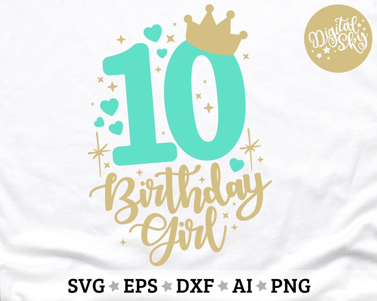 Ten Birthday Svg Tenth Birthday Svg 10th Birthday Svg Etsy