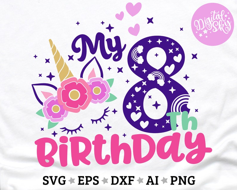 8th Birthday SVG