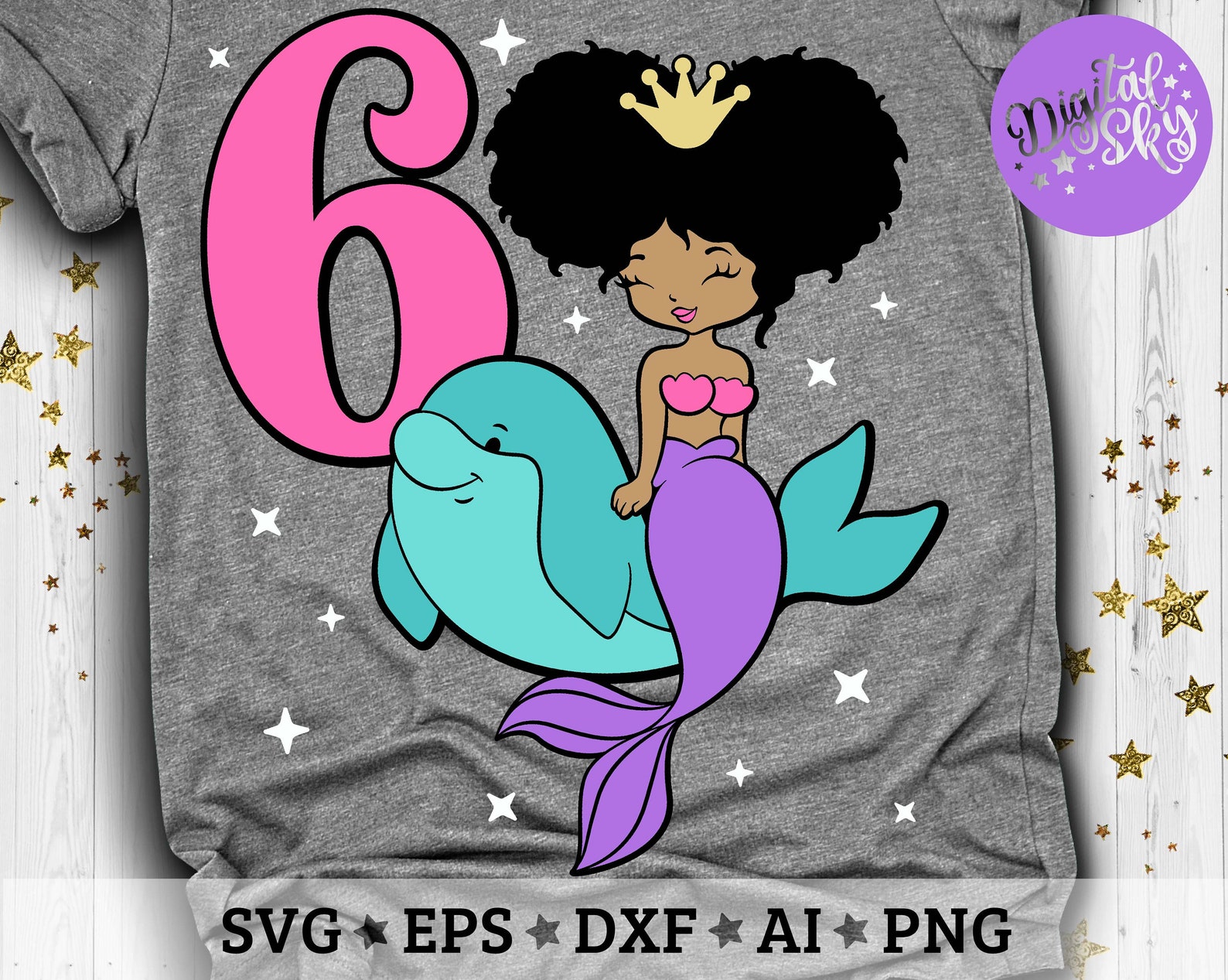 Free Free 342 Mermaid 6Th Birthday Svg SVG PNG EPS DXF File