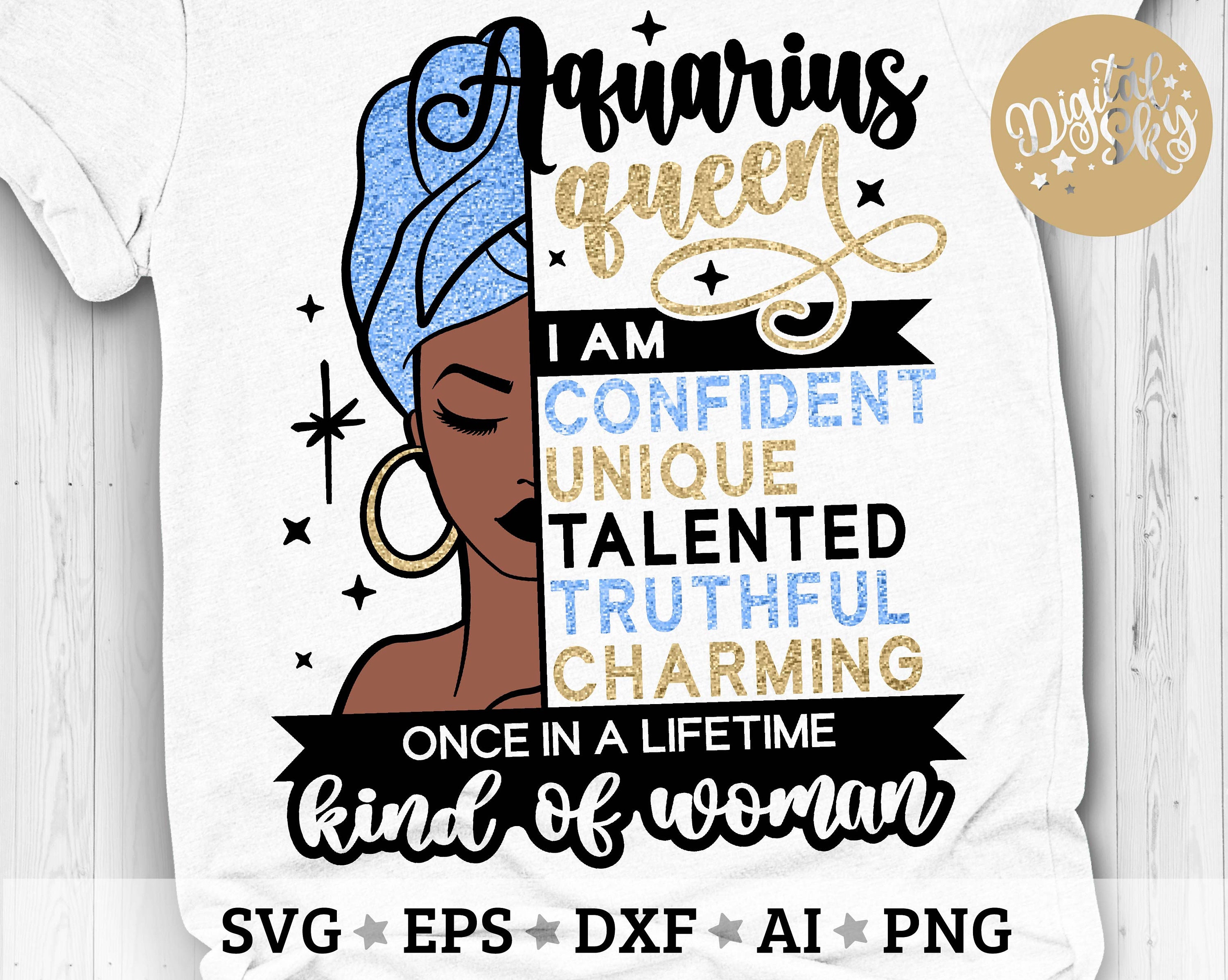 Download Aquarius Queen Svg Birthday Queen Svg Black Women Svg Afro | Etsy
