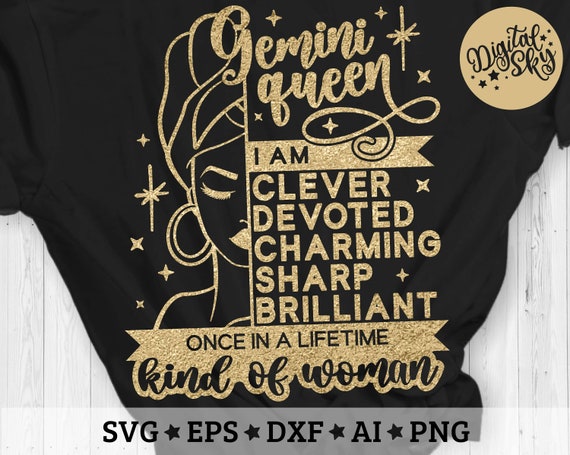 Download Gemini Queen Svg Birthday Queen Svg Black Women Svg Afro Etsy