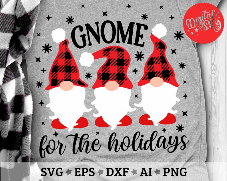 Download Gnome For The Holidays Svg Buffalo Plaid Pattern Hat Gnome ...