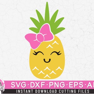 Pineapple Svg, Cute Pineapple Svg, Kawaii Pineapple Svg, Pineapple Sunglasses Svg, Summer Clip Art svg, dxf, png, eps, Cut files
