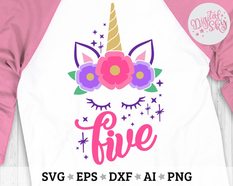 Download Unicorn 5th Birthday Svg Fifth Birthday Svg Unicorn 5th | Etsy