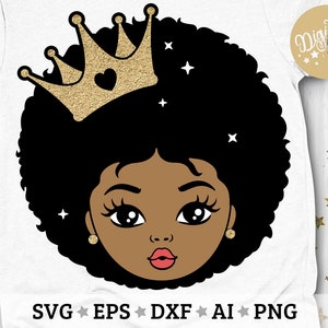 Afro Princess Svg, Peekaboo Girl Svg, Afro Puff Svg, Little Melanin Princess Svg, Layered Cut file Svg, Dxf, Eps, Png
