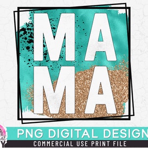 Mama Leopard Frame PNG, Leopard Print, Glitter Gold PNG, Print File for Sublimation Or Print, Funny Mom, Mother&#39;s Day, Mama Png,Mom of Girls