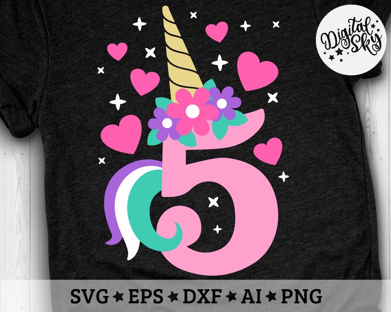 Download Fifth Birthday Unicorn Svg Unicorn Number Five Svg Unicorn ...