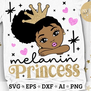 Melanin Princess Svg, Peekaboo Girl Svg, Afro Puff Girl Svg, Afro Ponytail Svg, Afro Princess Svg, Dxf, Eps, Png
