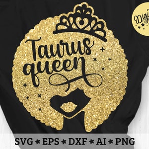 Download Taurus Queen Svg Birthday Queen Svg Black Women Svg Afro ...