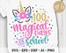 100 Magical Days of School Svg, Unicorn School Cut File, 100 Days Unicorn Svg, Dxf, Eps, Png 