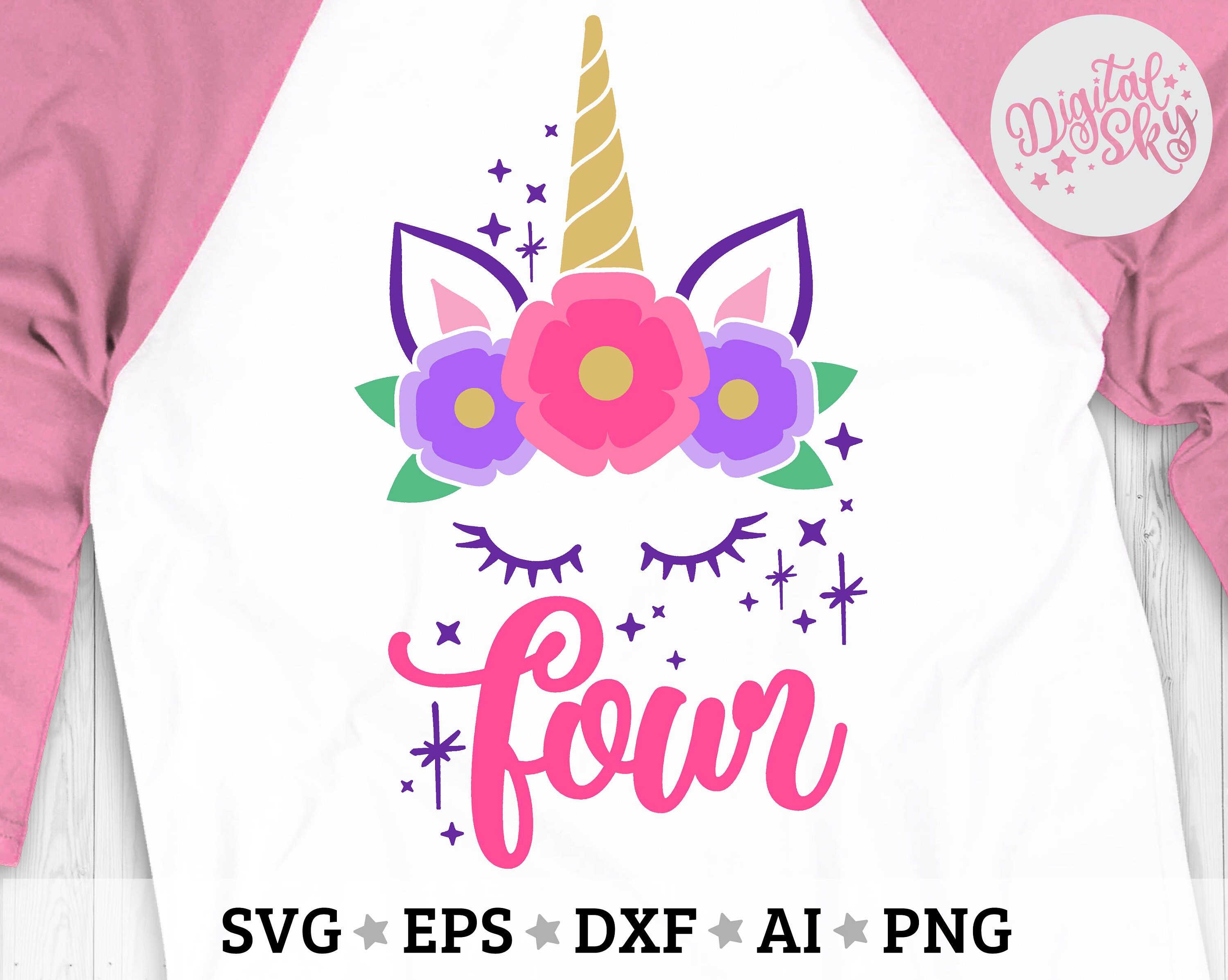 Download Unicorn Four Birthday Svg Fourth Birthday Svg Unicorn 4th ...