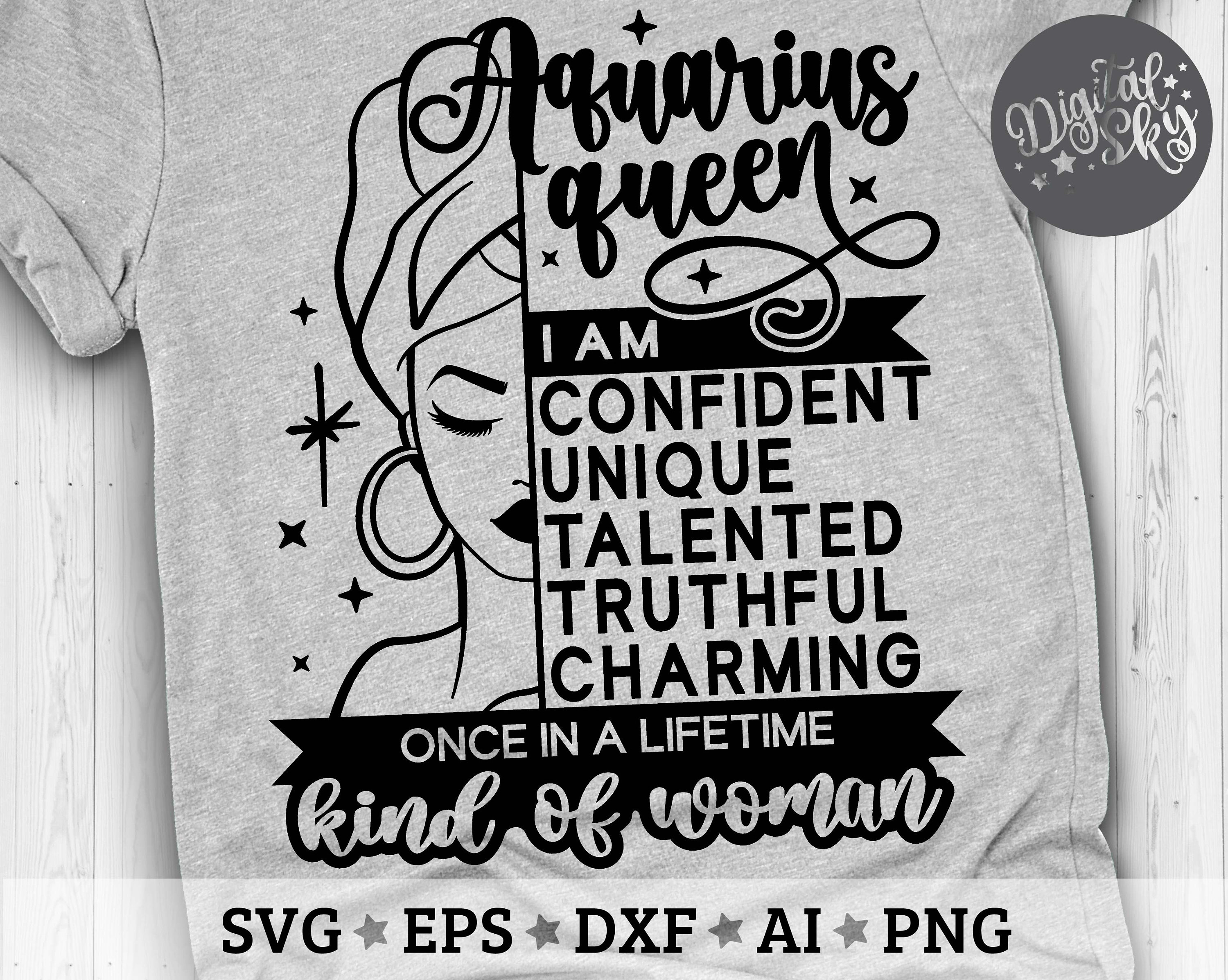 Download Aquarius Queen Svg Birthday Queen Svg Black Women Svg Afro | Etsy