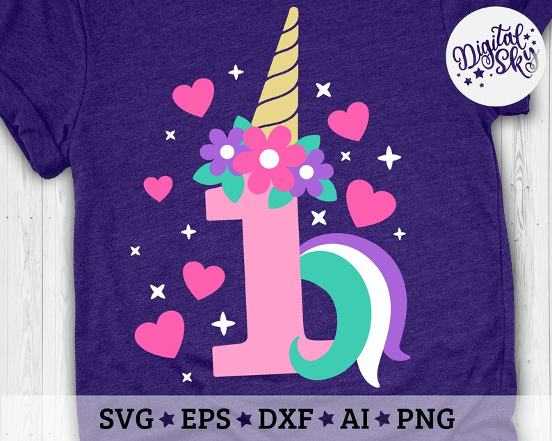 Download First Birthday Unicorn Svg Unicorn One Number Svg Unicorn ...