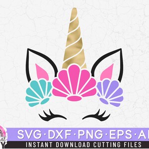 Sea Shell Unicorn Svg, Summer Unicorn Svg, Beach Unicorn Svg, Ocean Unicorn svg, Clipart Cut Files, dxf, png, eps,