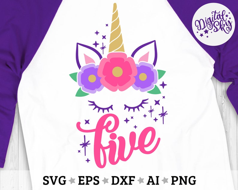 Download Unicorn 5th Birthday Svg Fifth Birthday Svg Unicorn 5th | Etsy