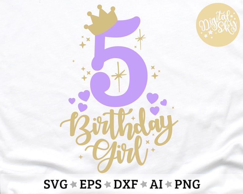 Five Birthday Svg Fifth Birthday Svg 5th Birthday Svg | Etsy