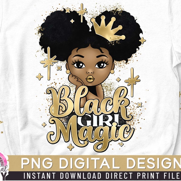 Black Girl Magic PNG, Sublimation Image, Direct Print, Afro Princess, Afro Puff Hair, Peekaboo Girl, Afro Girl Shirt, Ponytail Hair,