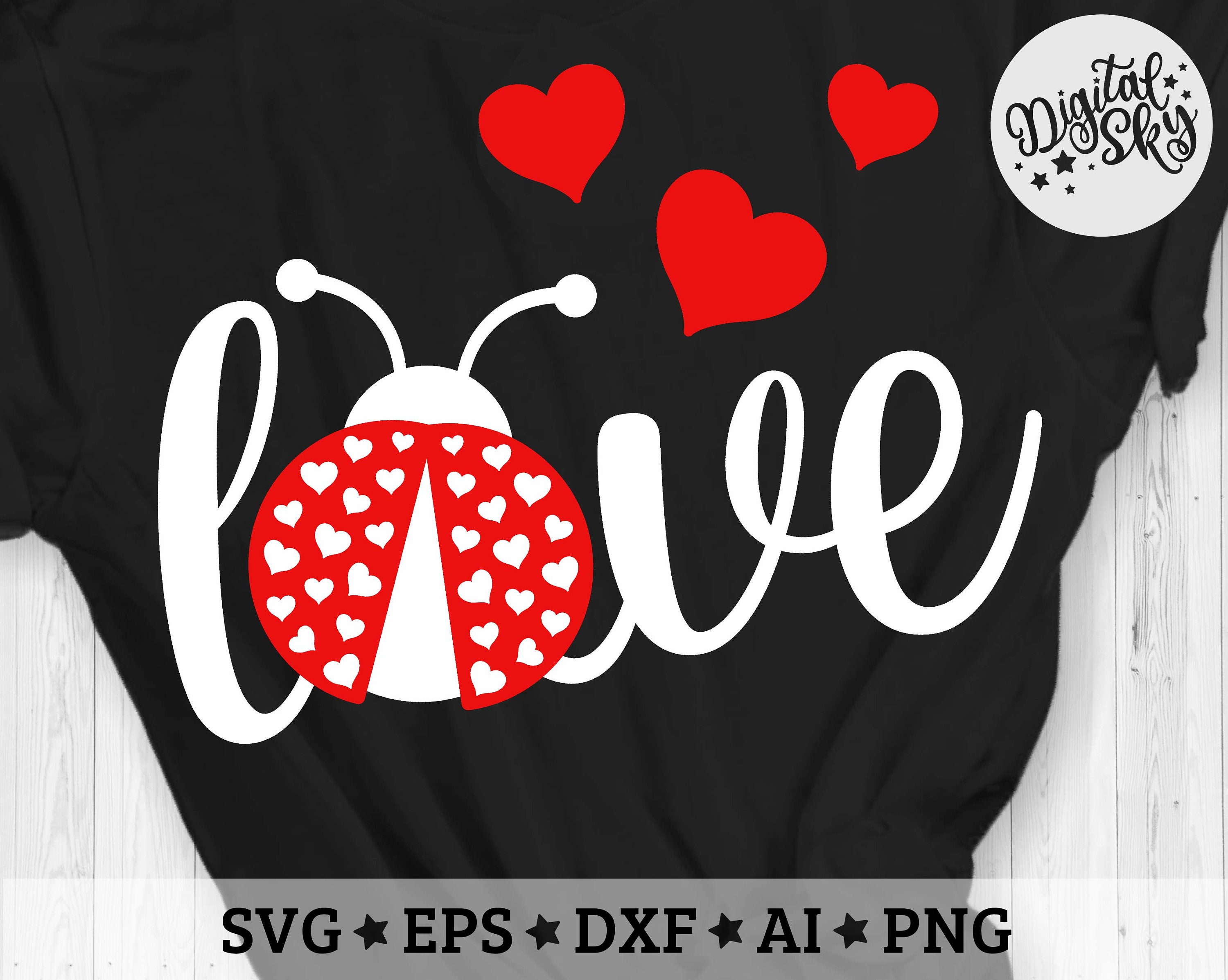 Love Svg Lady Bug Svg Ladybug Hearts Svg Valentines Day Cut | Etsy