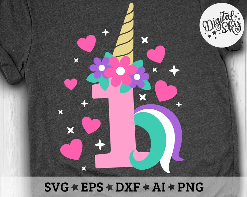 Download First Birthday Unicorn Svg Unicorn One Number Svg Unicorn ...
