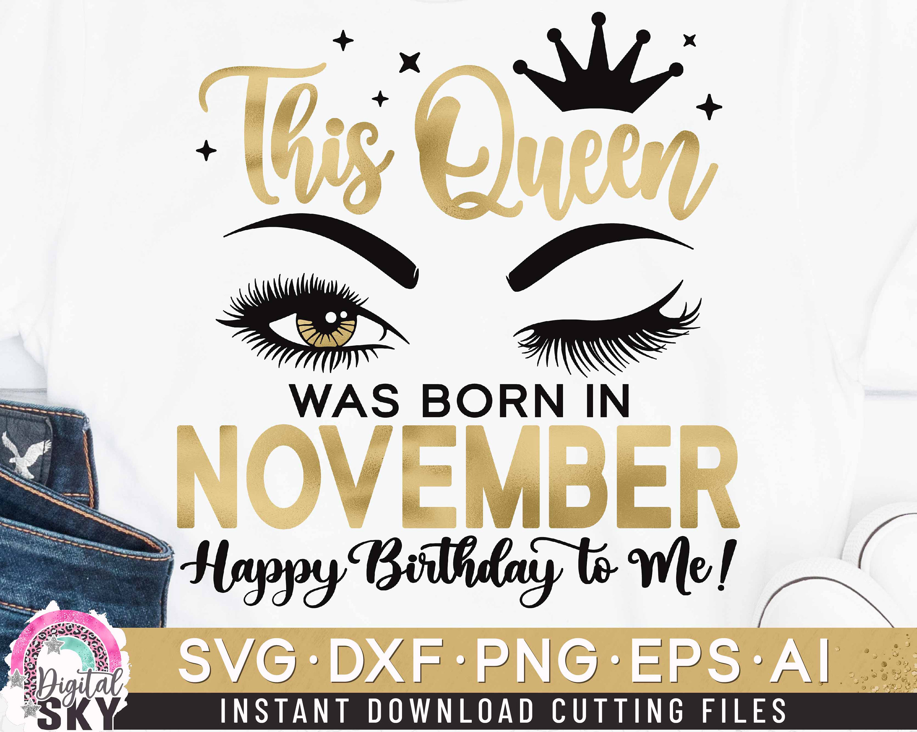 This Queen Was Born in November Svg, November Queen SVG, Birthday