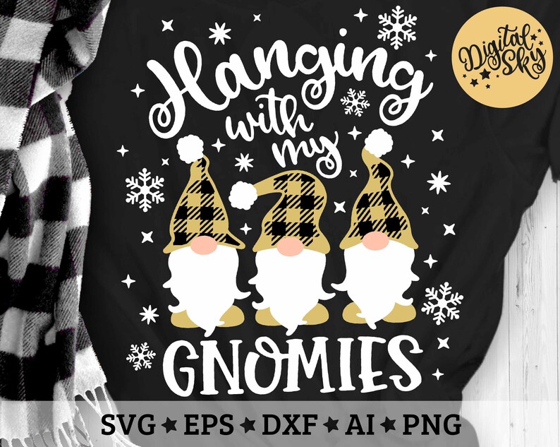 Download Hanging With My Gnomies Svg Plaid Pattern Hat Gnome Svg | Etsy