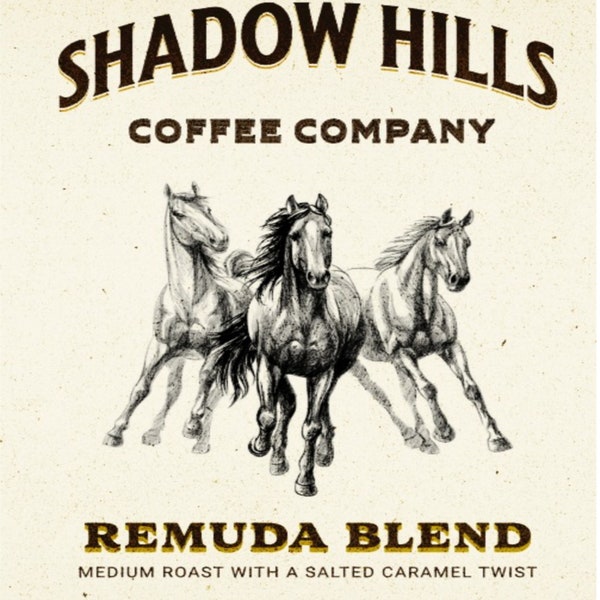 Remuda Blend Specialty Coffee Beans, Whole Roast Fair Trade, Craft Roasted Coffee, Salted Caramel Medium Roast Beans, Shadow Hills Coffee Co