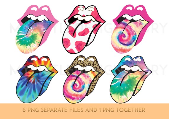 Six Separate Tie Dye PNGs and One PNG Together Tie Dye pattern | Etsy