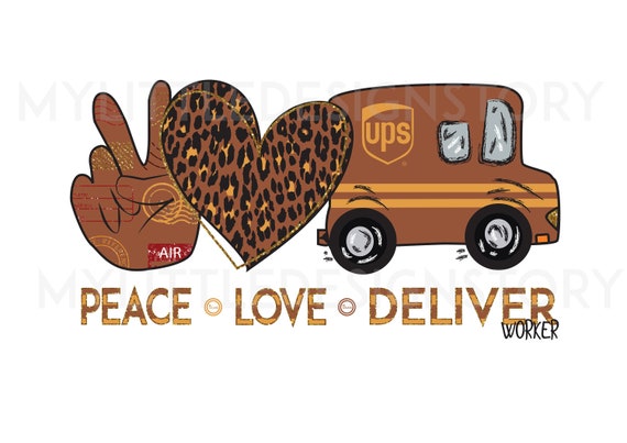Download Peace Love Ups Postal Worker Png Downloaddigital Download Etsy