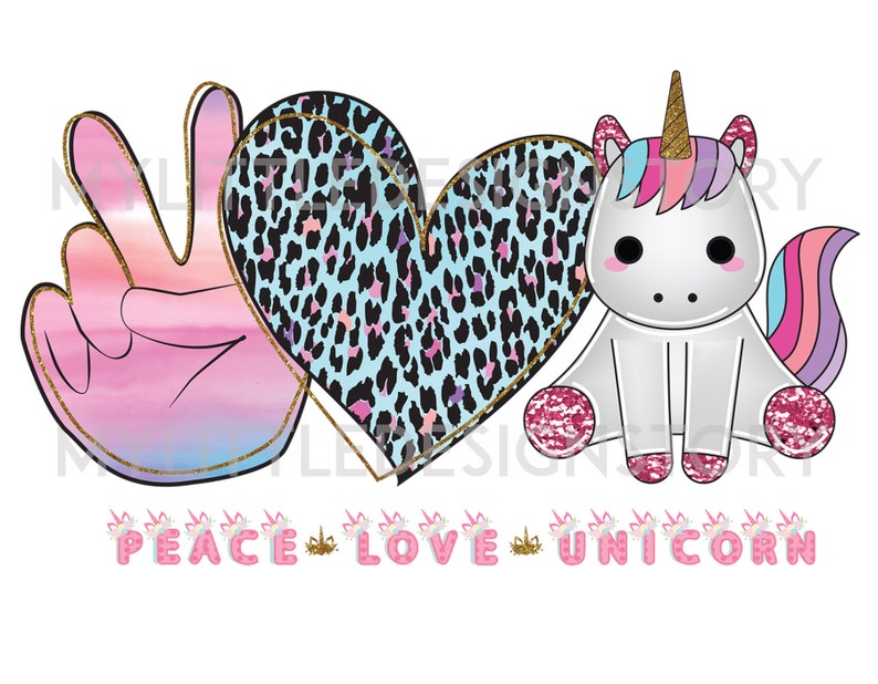 Download Peace Love Unicorn PNG Digital Download Unicorn PNG ...