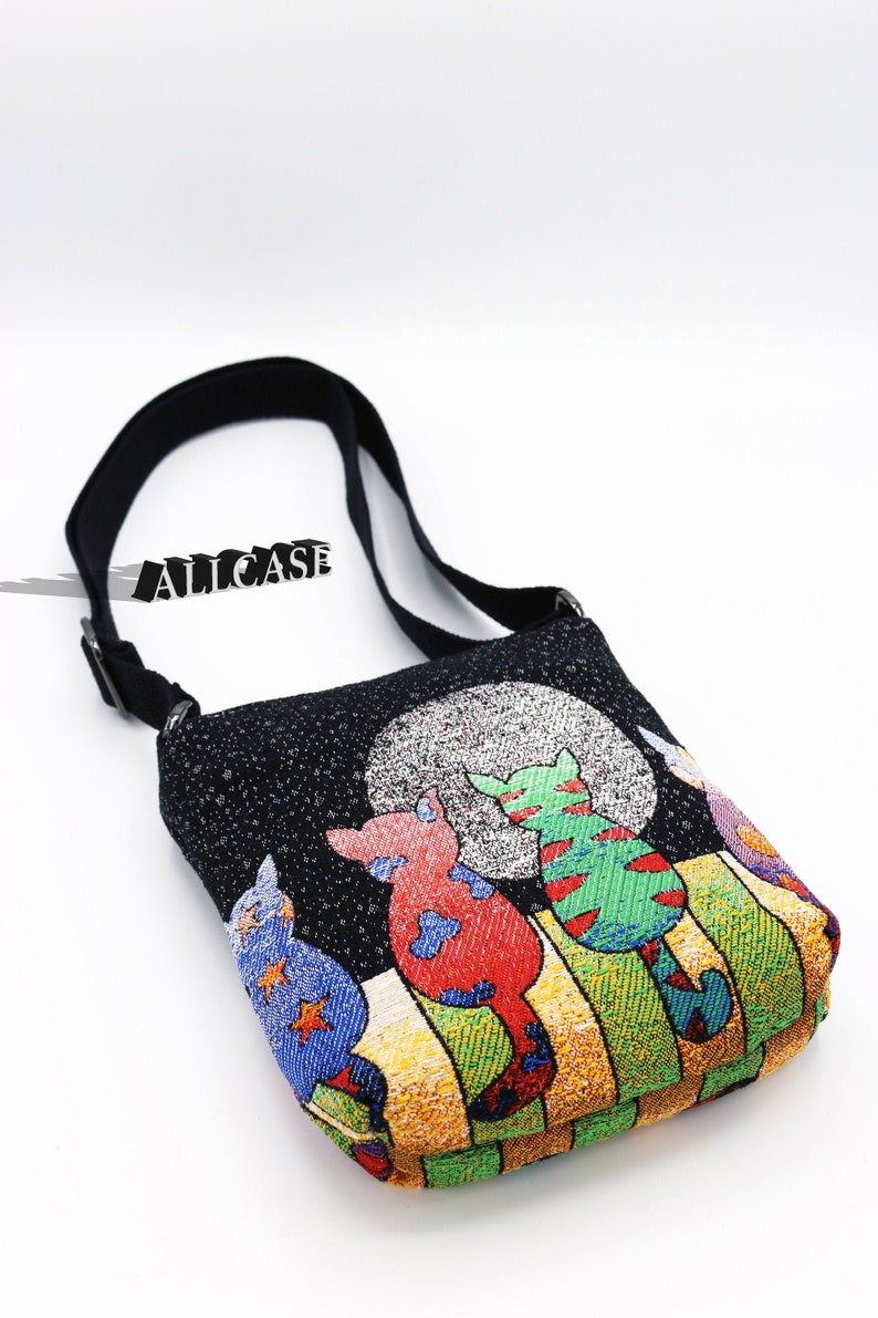Black Challenge the lowest price of Japan ☆ Cats Women Crossbody Bag Ranking TOP11 Colorful Messenger Handmade