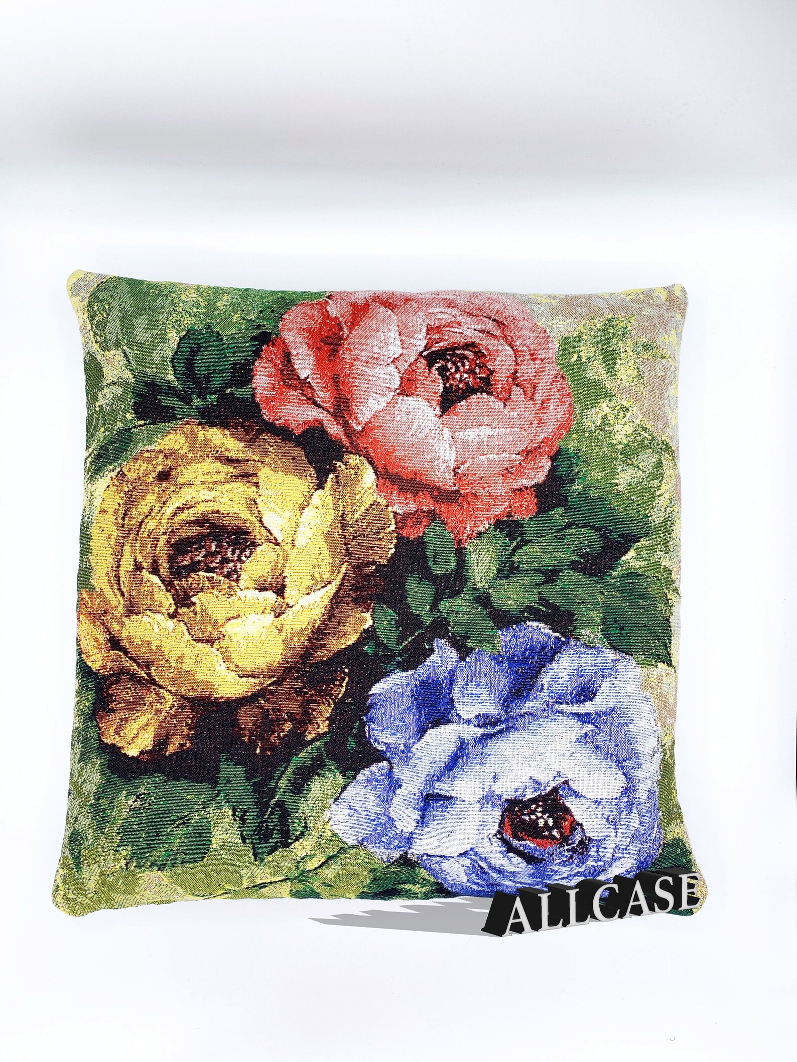 Tres rosas almohadas decorativas tapiz tejido cojín almohada | Etsy